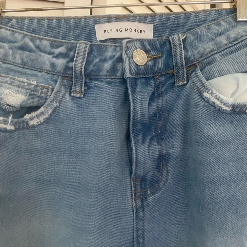 Flying monkey Jeans. Light Blue Distressed Women's Jeans